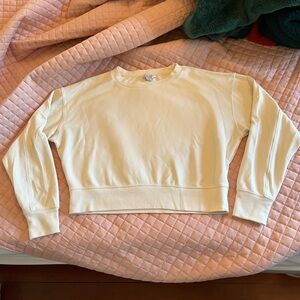 Danskin Relaxed Cropped Cream Lightweight Sweatshirt -sz XS